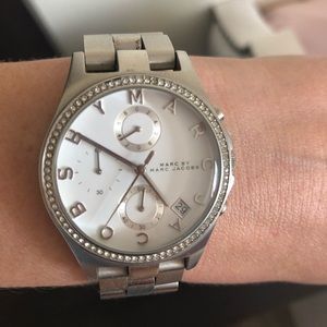 Silver and Diamond Marc Jacobs Watch